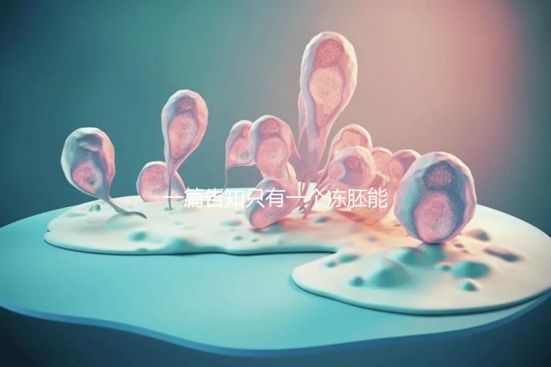 一篇告知只有一個(gè)凍胚能否移植,機(jī)會(huì)有多大做之前都看看